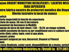 Muncitori necalificati / Lacatus Mecanic angajam
